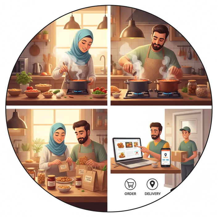 پخت غذای خانگی